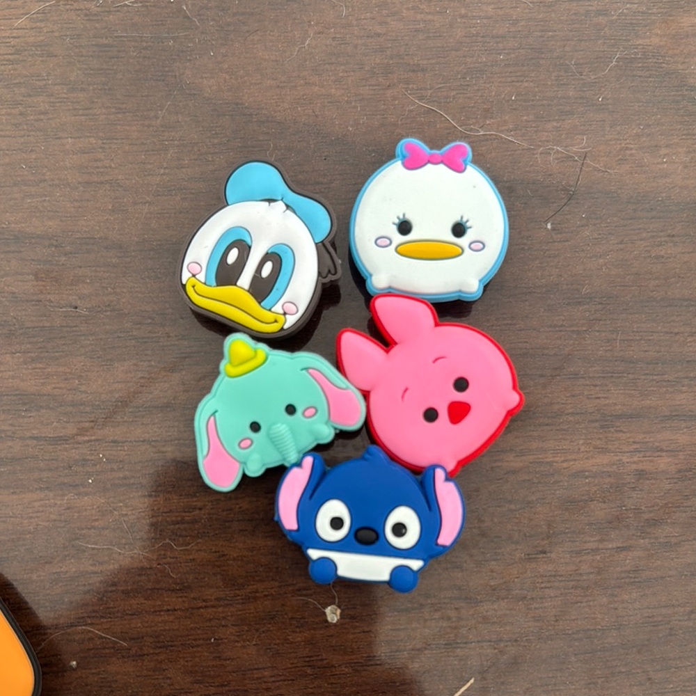 Disney Character Shoe Charms - Blue, Pink, Green